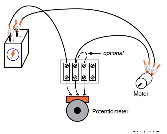 Potentiometer als Rheostat für einfache Motordrehzahlregelung nutzen