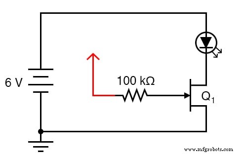 Empfindlicher Statischelektrizitäts-Detektor mit JFET-Schalter