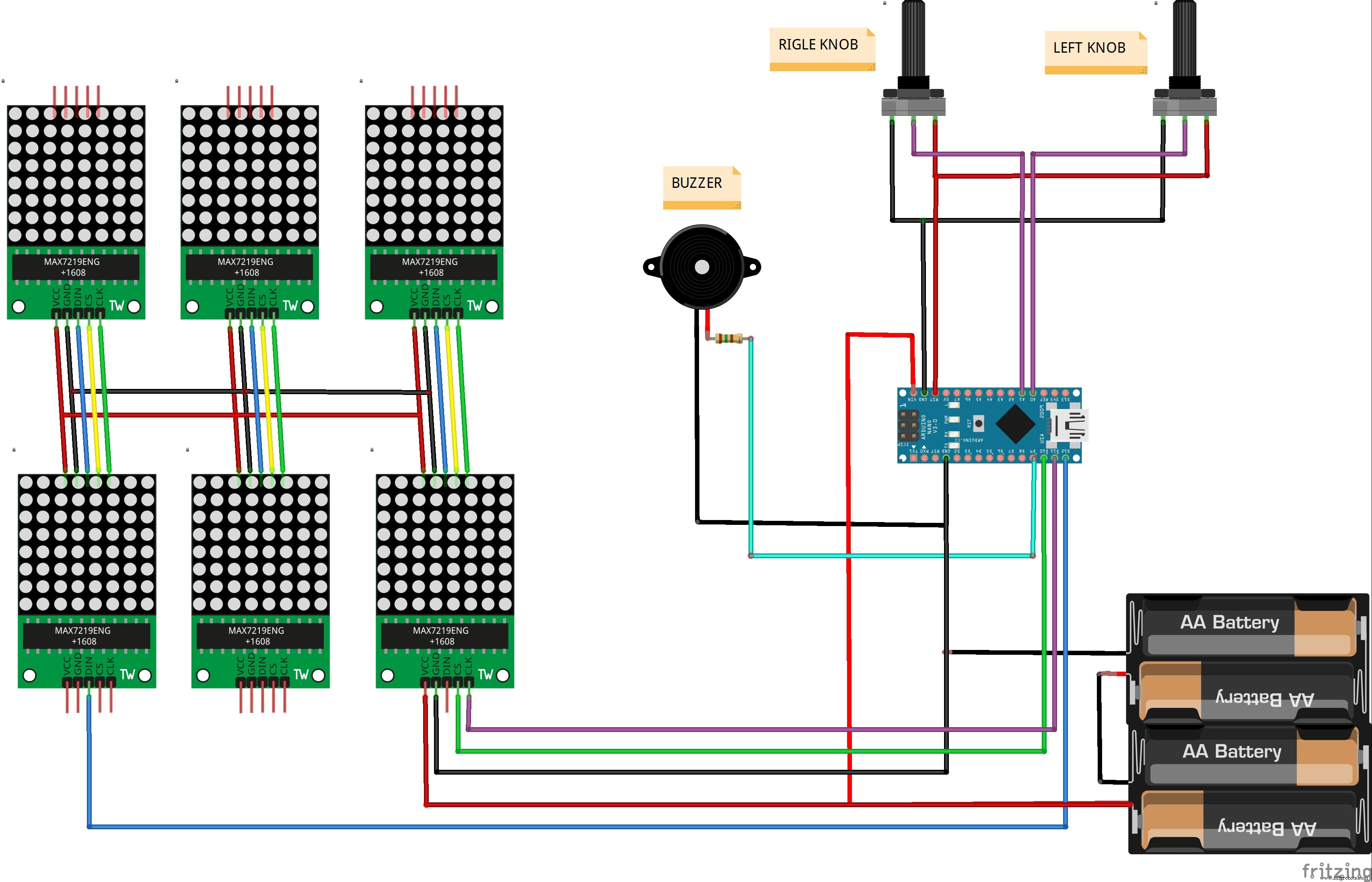 24×16 LED Pong-Konsole mit Arduino Nano & MAX7219 bauen